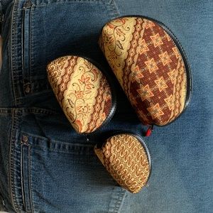 Fashionable cosmetic bags Silk/synthetic material